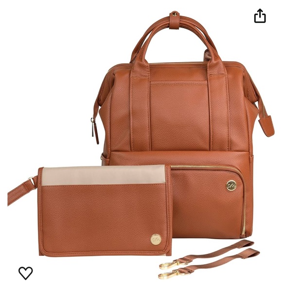 clevermade Handbags - Lily diaper backpack with handles bundle-brown